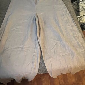 Elegant Women's Wide Leg Beige Pants